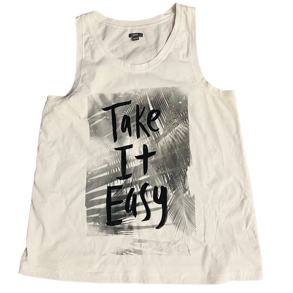 Array White and Black Graphic Tank Top